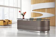 公司前台接待台及LOGO墙设计